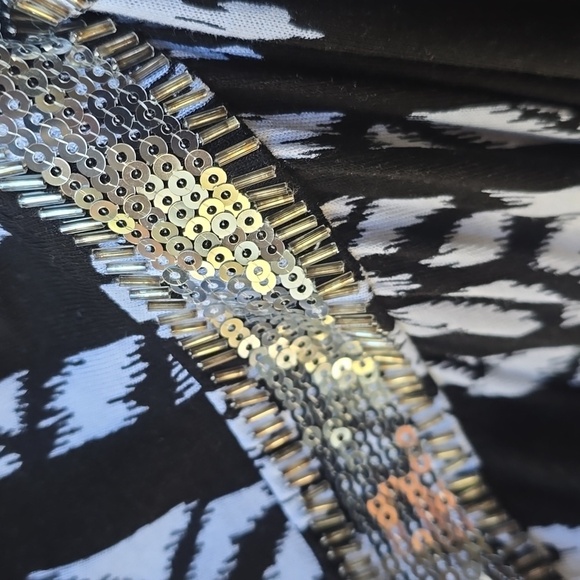 INC black white embellished ikat tribal print maxi dress 2x NWT - Picture 5 of 10